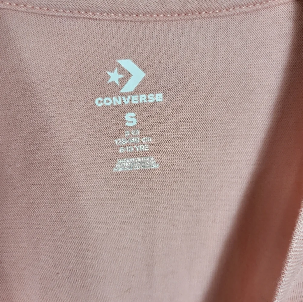Converse pink top with silver star   girls S  #897